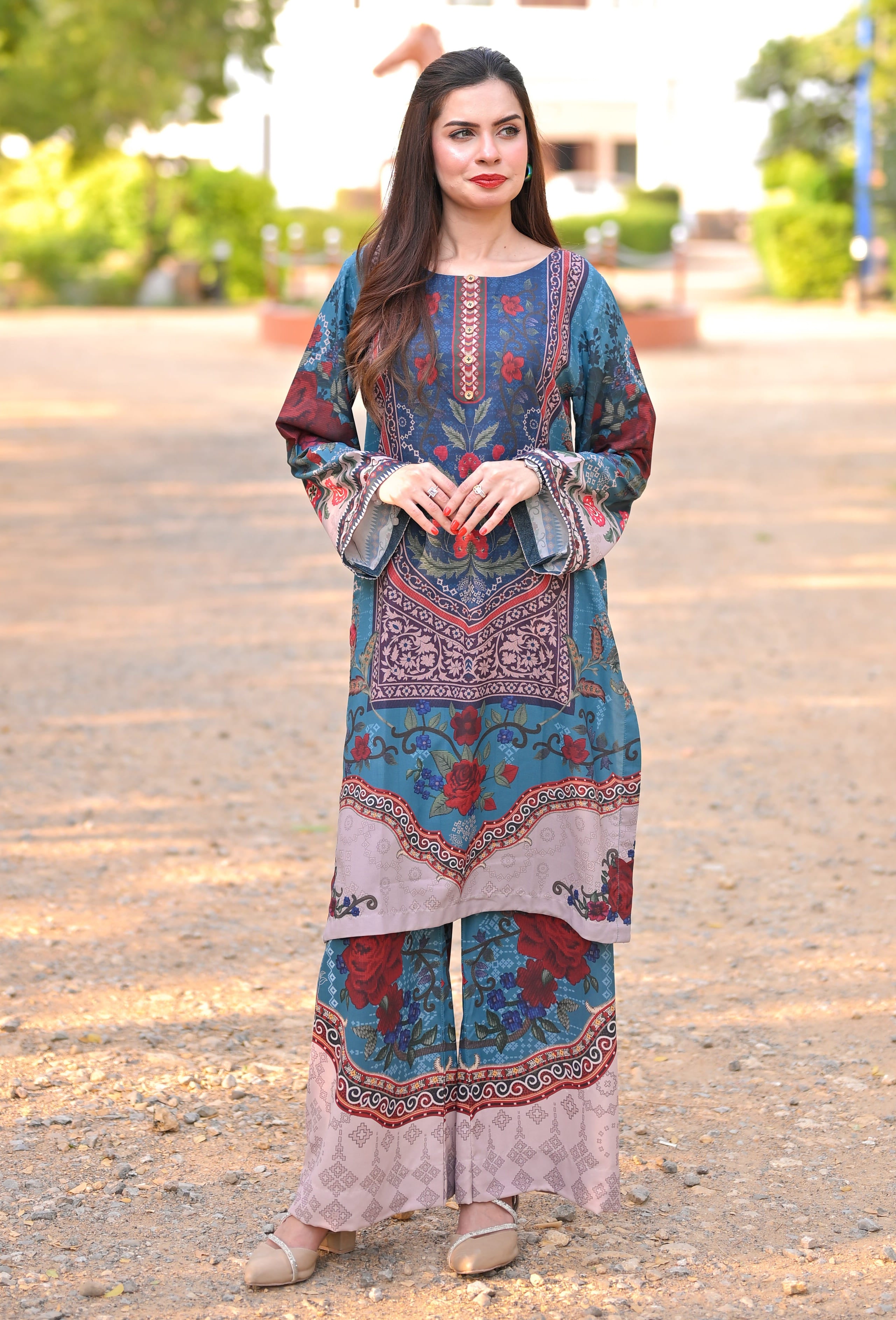 MIDNIGHT TEAL BLOOM - Co-ord Set