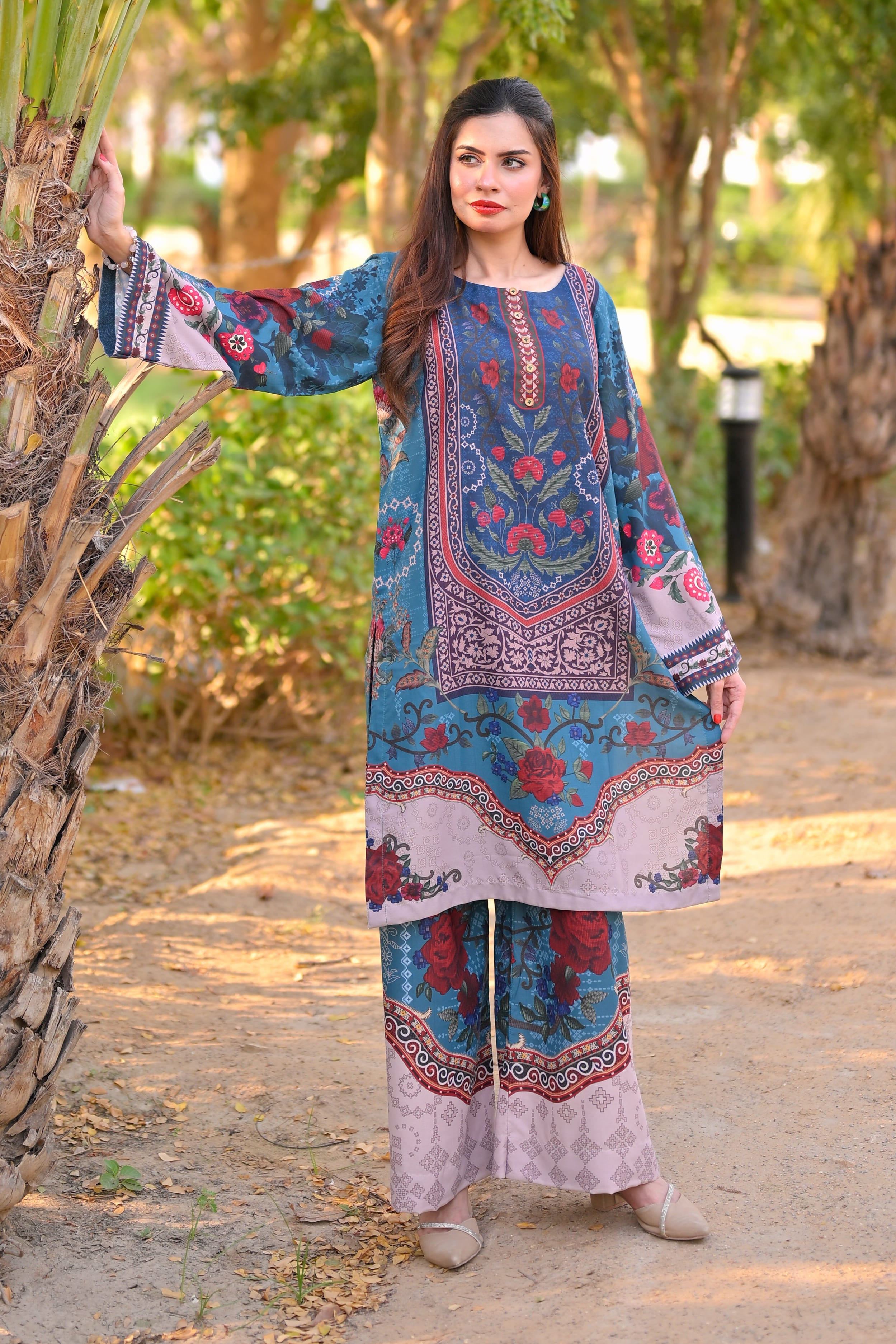 MIDNIGHT TEAL BLOOM - Co-ord Set