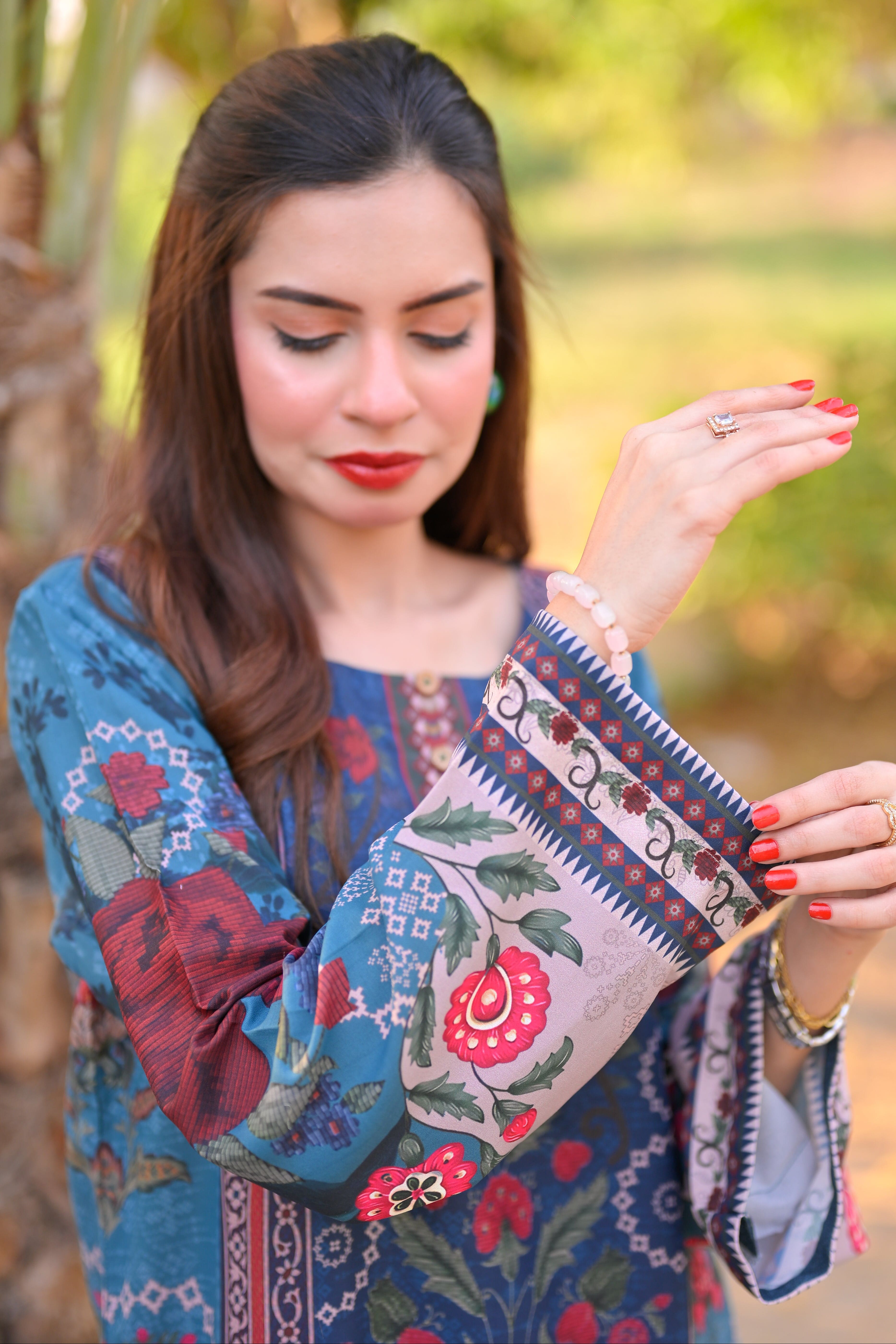 MIDNIGHT TEAL BLOOM - Co-ord Set