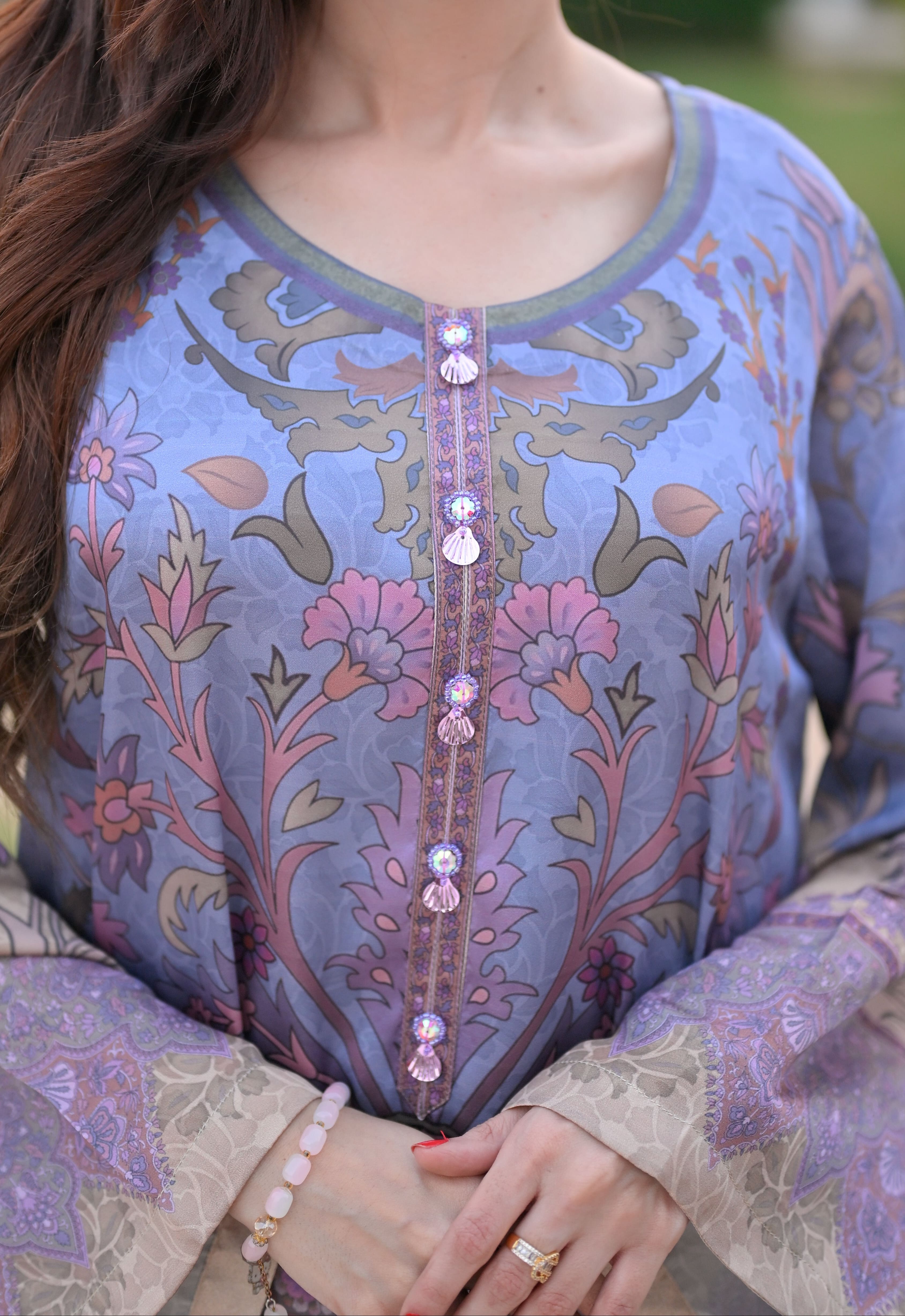 LAVENDER MIRAGE - Long Length Kaftan
